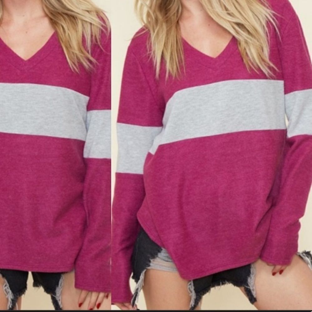 Brushed Knit Colorblock Top - Picture 5 of 16